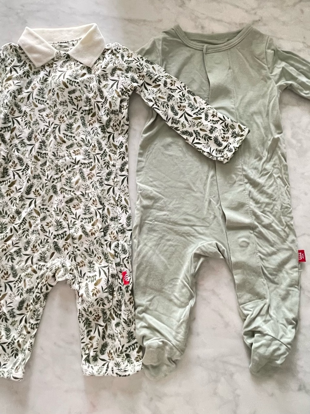 Magnetic Me Mint Green & Botanical One-Pieces - 2-Pack 94%modal 6%spandex